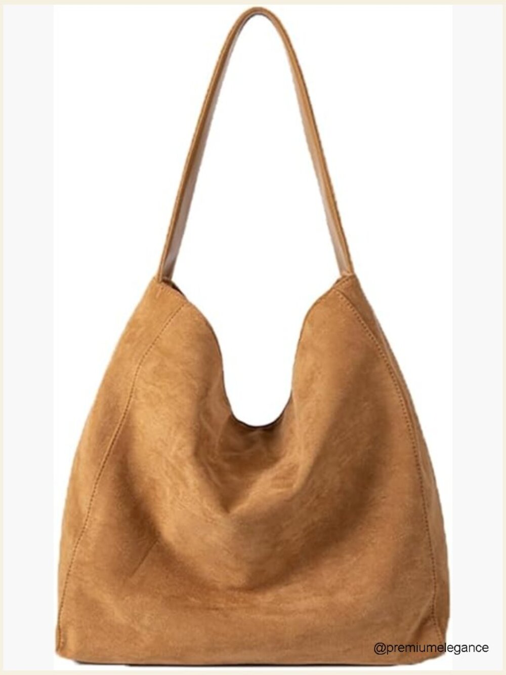 Suede Hobo Tote Bag Shoulder Bag Large Capacity Magnetic Closure
